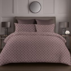 Heavendecor 100% Cotton King Size Bedsheet (108x108 inches) | 300 TC | Geometrical  Design | Soft, Breathable, All-Season Bedsheet with 2 Pillow Covers, Purple