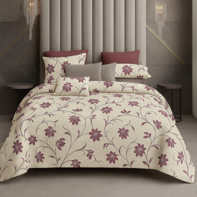 King Size 100% Pure Cotton 240 TC Bed Sheet with 2 Pillow Covers, Super Soft Cozy Bedsheets Set,108X108 Inches/ 9Ftx9Ft (Meganta Garden, Super King, Pack of 1)