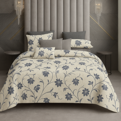 King Size 100% Pure Cotton 240 TC Bed Sheet with 2 Pillow Covers, Super Soft Cozy Bedsheets Set,108X108 Inches/ 9Ftx9Ft (Blue Garden, Super King, Pack of 1)