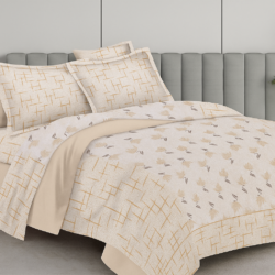 Heavendecor King Size 100% Pure Cotton 240 TC Bed Sheet with 2 Pillow Covers, Super Soft Cozy Bedsheets Set,108X108 Inches/ 9Ftx9Ft (Yellow Mix & Match, Super King, Pack of 1)
