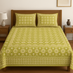 Heavendecor 100% pure cotton Jaipuri bedsheet for Double Bed