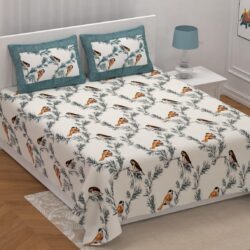 Heavendecor Jaipuri Hand Block Print Queen Cotton Bedsheet 100 * 108 Inches with 2 Pillow Cover | 140 TC | Rich Fast Colour with No Colour Bleeding