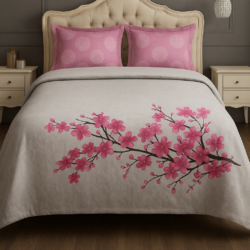 Heavendecor  King Size Cotton Bedsheet 100x108 Inches | 186 TC | Premium Soft & Breathable Fabric | All-Season Comfort with 2 Pillow Covers (White and Pink)