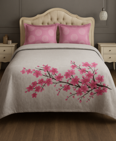 Heavendecor  King Size Cotton Bedsheet 100x108 Inches | 186 TC | Premium Soft & Breathable Fabric | All-Season Comfort with 2 Pillow Covers (White and Pink)