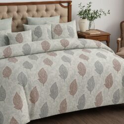 Heavendecor 100% Cotton Bedsheet for Double Bed with 2 Pillow Covers, Floral Double Bedsheet (Size 90 x 100 inches, LEAF PATTERN)