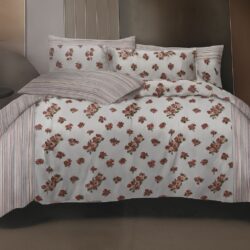 Heavendecor 100% Cotton Bedsheet for Double Bed with 2 Pillow Covers, Floral Double Bedsheet (Size 90 x 100 inches, Pink floral white)