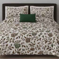 Heavendecor 100% Cotton Bedsheet for Double Bed with 2 Pillow Covers, Floral Double Bedsheet (Size 90 x 100 inches, Multi white)